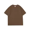 260G double-yarn combed cotton off-the-shoulder men's T-shirt, summer 32-piece solid color base shirt, heavyweight pure cotton short-sleeved men Specification image